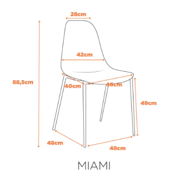 Cadeira Miami Fixa - Base em Ferro 