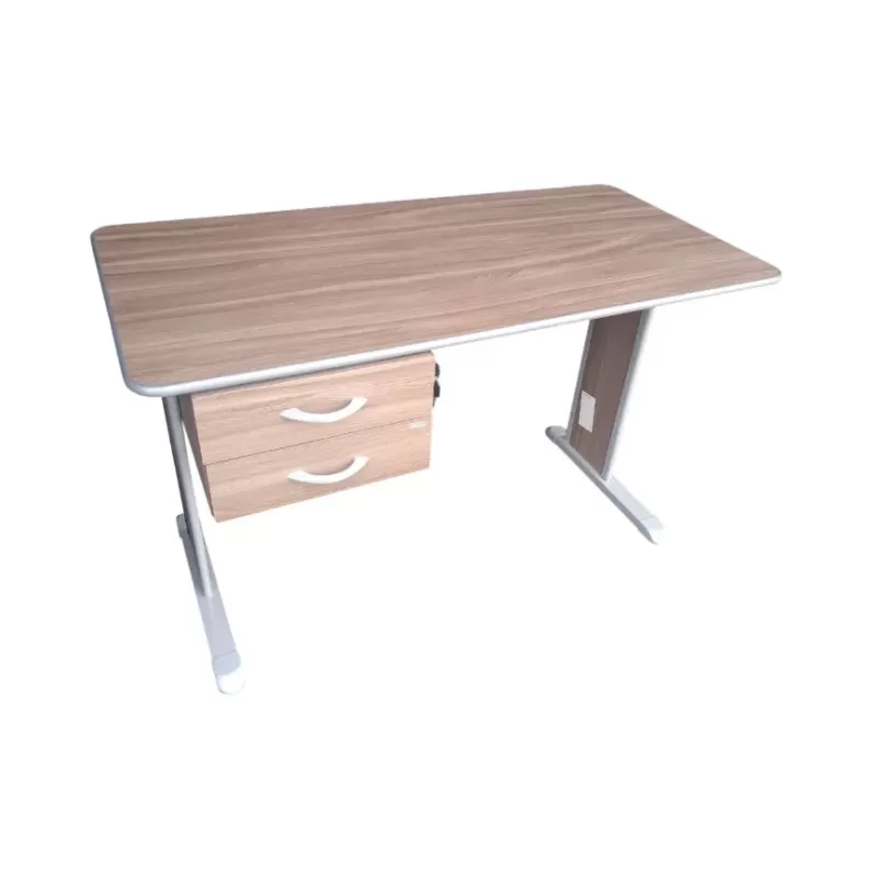 Mesa Reta de Escritório 1,20 x 0,60 Linha Uno C/ gaveteiro fixo 02 gavetas – Marzo Vitorino