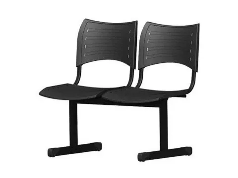 Longarina Iso 2 Lugares Preto - Mogiflex