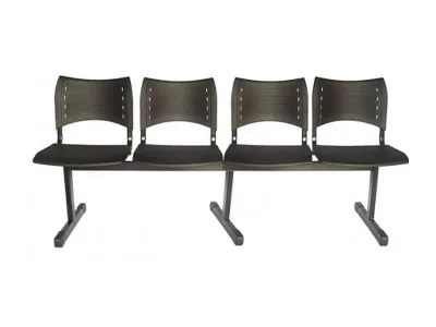 Longarina ISO 4 Lugares Preto - Mogiflex