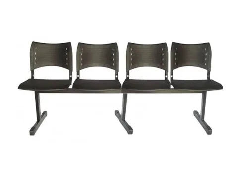 Longarina Iso 4 Lugares Preto - Mogiflex